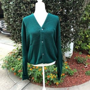 Green oversize grandpa cardigan